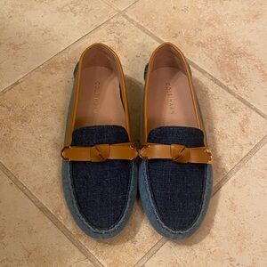 Cole Haan Women's Denim and Tan Loafers